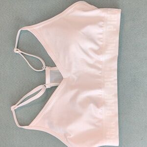 Victoria's Secret PINK Bra M White Active Sports Bralette Pullover Racerback New